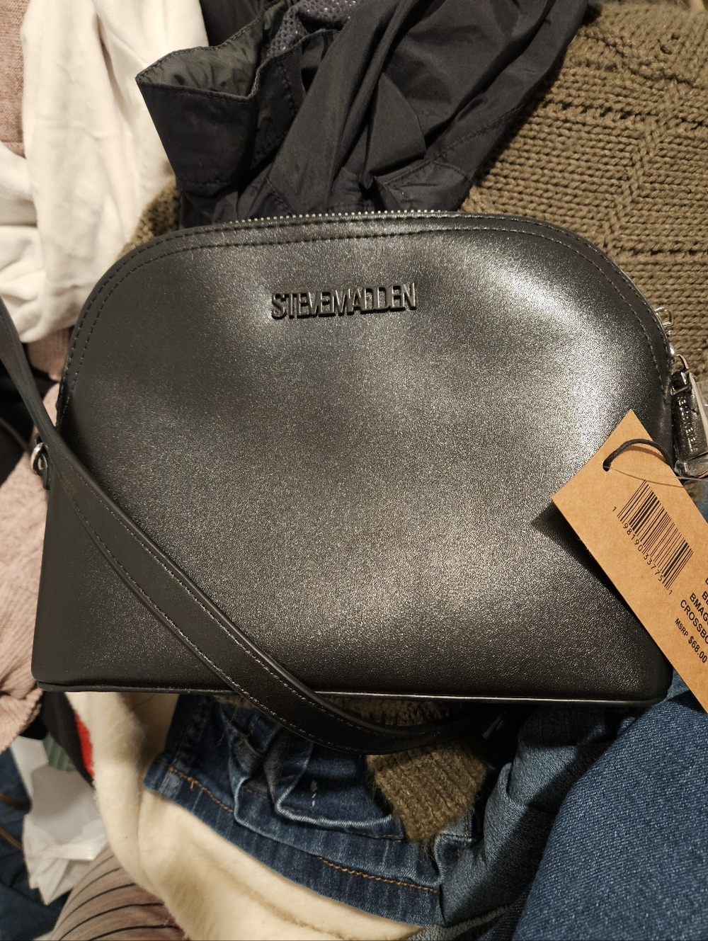Steve Madden Black Dome Crossbody Bag